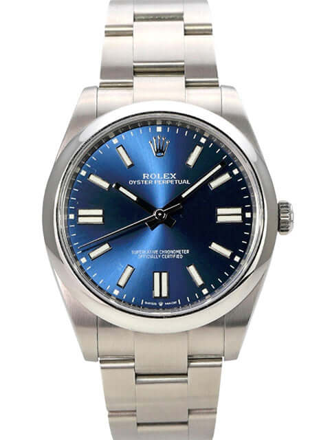 Rolex Oyster Perpetual 41 Ref. 124300 Blau mit blauem Zifferblatt und Edelstahlarmband