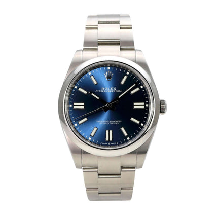 Rolex Oyster Perpetual 41 Ref. 124300 Blau Uhr mit blauen Zifferblatt und Edelstahlarmband