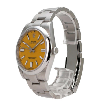 Rolex Oyster Perpetual 41 Ref. 124300 Gelb, gelbes Zifferblatt, Edelstahlgehäuse, Automatik, 41 mm