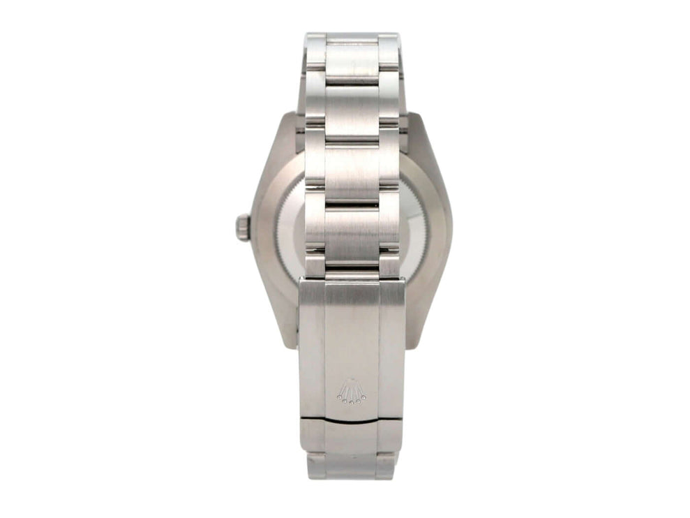 Rolex Oyster Perpetual 41 Ref. 124300 Grün, Edelstahlarmband und Gehäuse, Rückseite, sehr guter Zustand