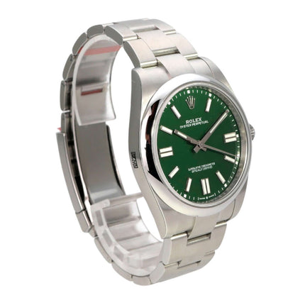 Rolex Oyster Perpetual 41 Ref. 124300 Grün mit grünem Zifferblatt und Edelstahlband