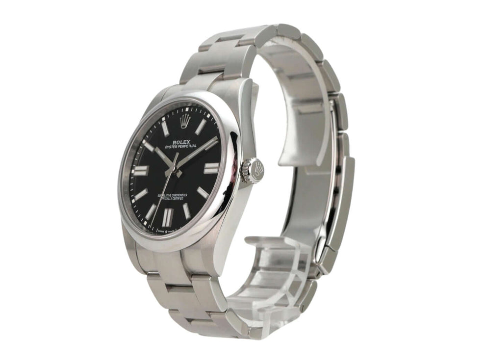 Rolex Oyster Perpetual 41 Ref. 124300 Schwarz mit Edelstahlarmband und schwarzem Zifferblatt