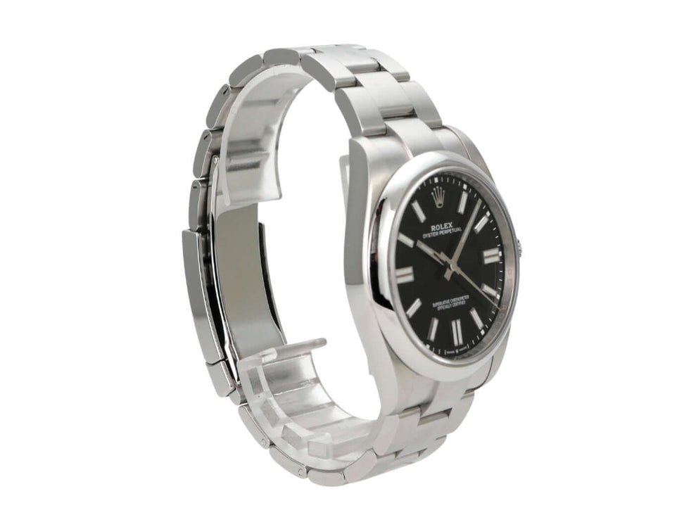 Rolex Oyster Perpetual 41 Ref. 124300 Schwarz - Edelstahlgehäuse, schwarzes Zifferblatt, Automatik, 70 Stunden Gangreserve.