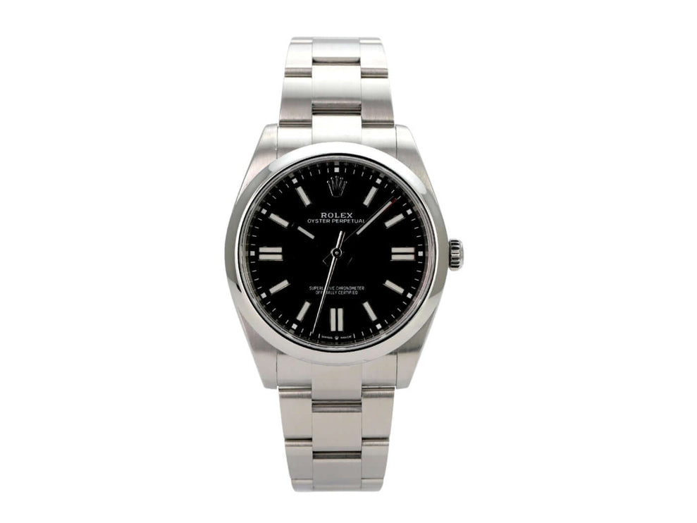 Rolex Oyster Perpetual 41 Ref. 124300 Schwarz mit Edelstahlband und schwarzem Zifferblatt