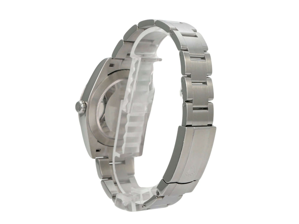 Rolex Oyster Perpetual 41 Ref. 124300 Schwarz, Edelstahl-Gehäuse und armband, seitliche Ansicht