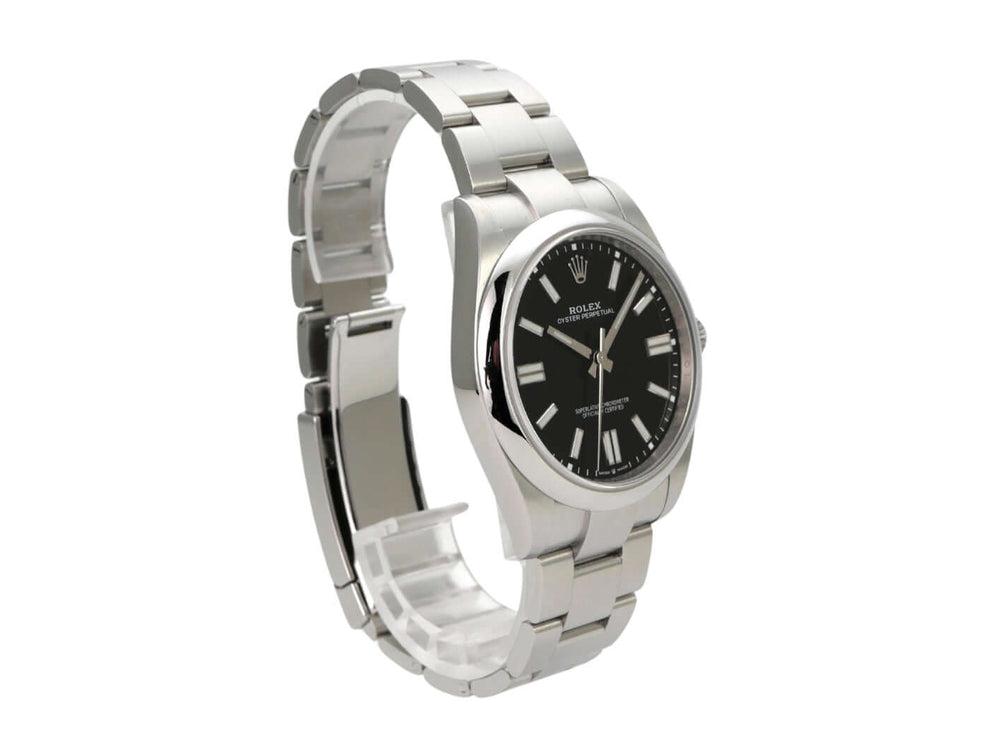 Rolex Oyster Perpetual 41 Ref. 124300 Schwarz mit Edelstahlarmband und schwarzem Zifferblatt