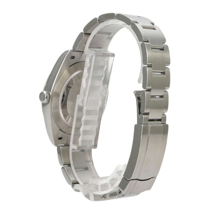 Rolex Oyster Perpetual 41 Ref. 124300 Schwarz seitliche Ansicht mit Edelstahlband und Gehäuse aus 2023