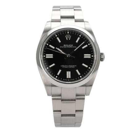 Rolex Oyster Perpetual 41 Ref. 124300 Schwarz Edelstahl mit schwarzem Zifferblatt und Oyster Edelstahlband.