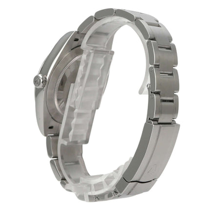 Rolex Oyster Perpetual 41 Ref. 124300 Schwarz seitliche Ansicht des Edelstahlarmbands und Gehäuses.