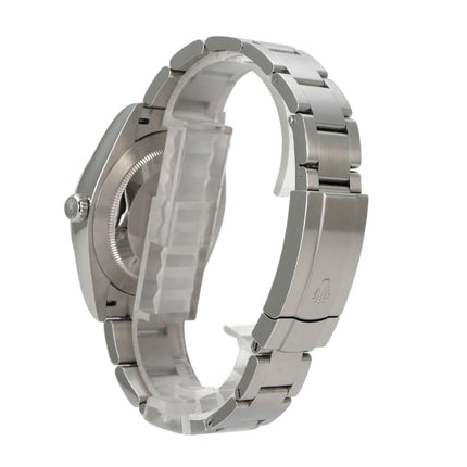 Rolex Oyster Perpetual 41 Ref. 124300 Silber detailierte Ansicht des Edelstahlarmbands und Gehäuses