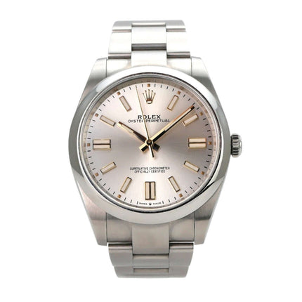 Rolex Oyster Perpetual 41 Ref. 124300 Silber Edelstahl Uhr mit silberfarbenem Zifferblatt und Automatikwerk