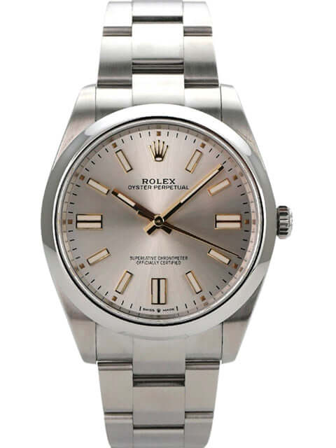 Rolex Oyster Perpetual 41 Ref. 124300 mit silbernem Zifferblatt und Edelstahlarmband, 2023, in sehr gutem Zustand