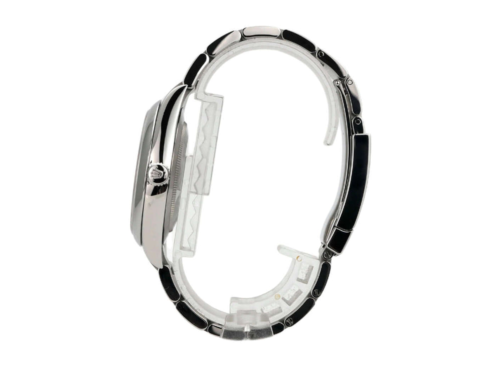 Rolex Oyster Perpetual 41 Ref. 124300 Uhr, Edelstahlband, elegantes Design, seitliche Ansicht