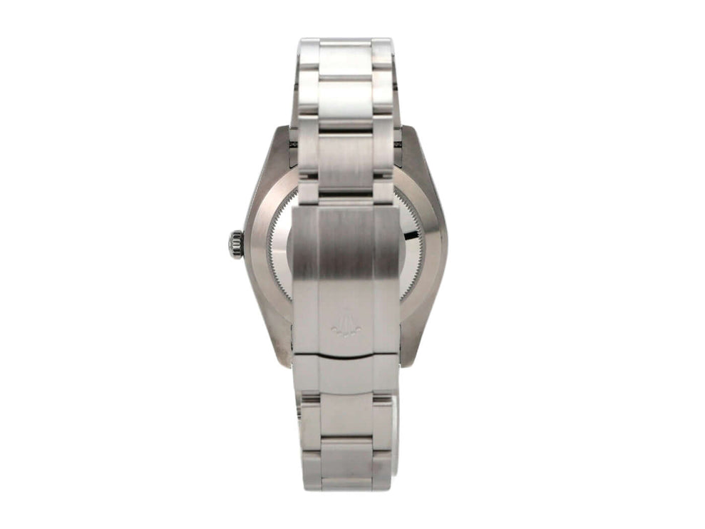 Rolex Oyster Perpetual 41 Ref. 124300, Edelstahl-Gehäuse und Band, seitliche Ansicht der Uhr.