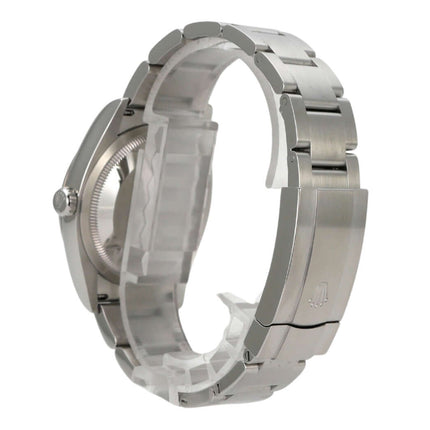 Rolex Oyster Perpetual 36 126000 Grün Edelstahl Armband Ansicht von der Seite mit Faltschließe