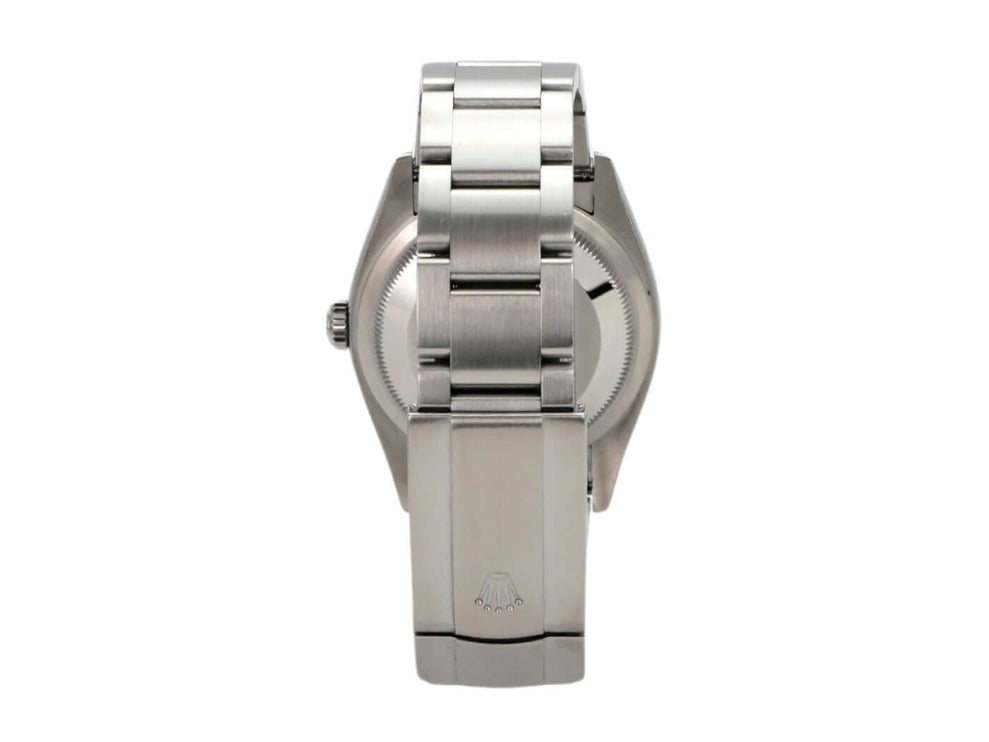 Rolex Oyster Perpetual 36 Ref. 126000 Rückansicht mit Edelstahlarmband und Faltschließe.