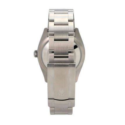 Rolex Oyster Perpetual 36 126000 Schwarz - Rückansicht des Gehäuses und Armbands aus Edelstahl