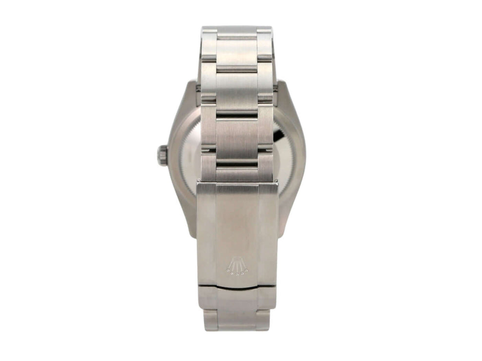 Rolex Oyster Perpetual 36 126000 Schwarz - Rückansicht des Gehäuses und Armbands aus Edelstahl