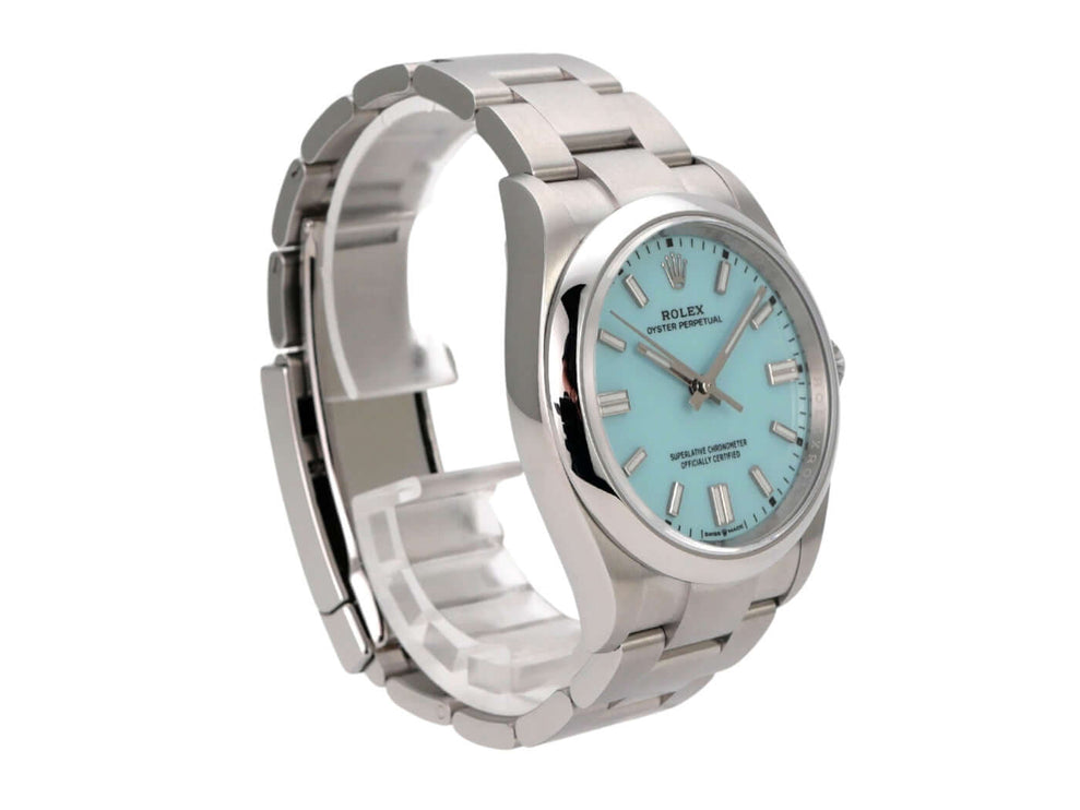 Rolex Oyster Perpetual 36 126000 Türkisblau Uhr mit Edelstahlarmband und türkisblauem Zifferblatt