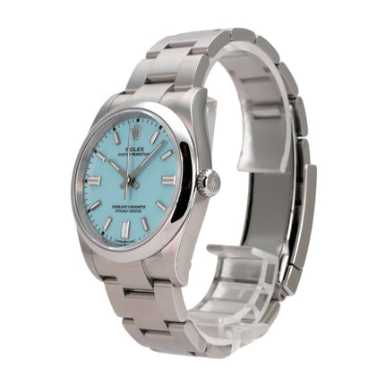 Rolex Oyster Perpetual 36 126000 Tiffany Blau mit türkisblauem Zifferblatt und Edelstahlarmband