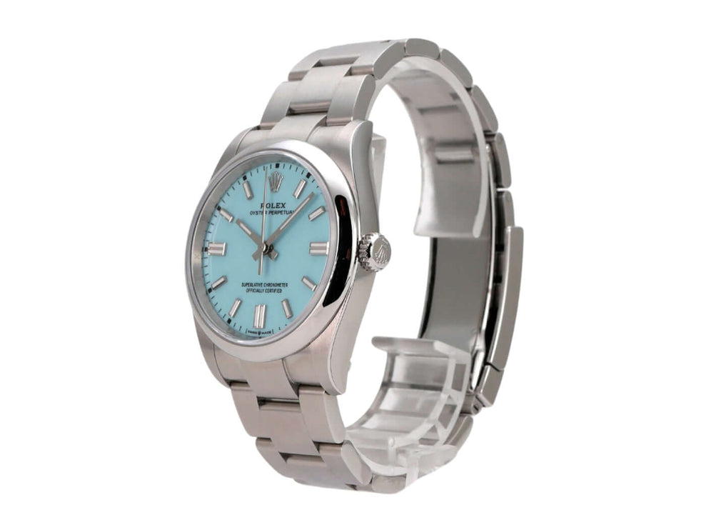Rolex Oyster Perpetual 36 126000 Tiffany Blau mit türkisblauem Zifferblatt und Edelstahlarmband