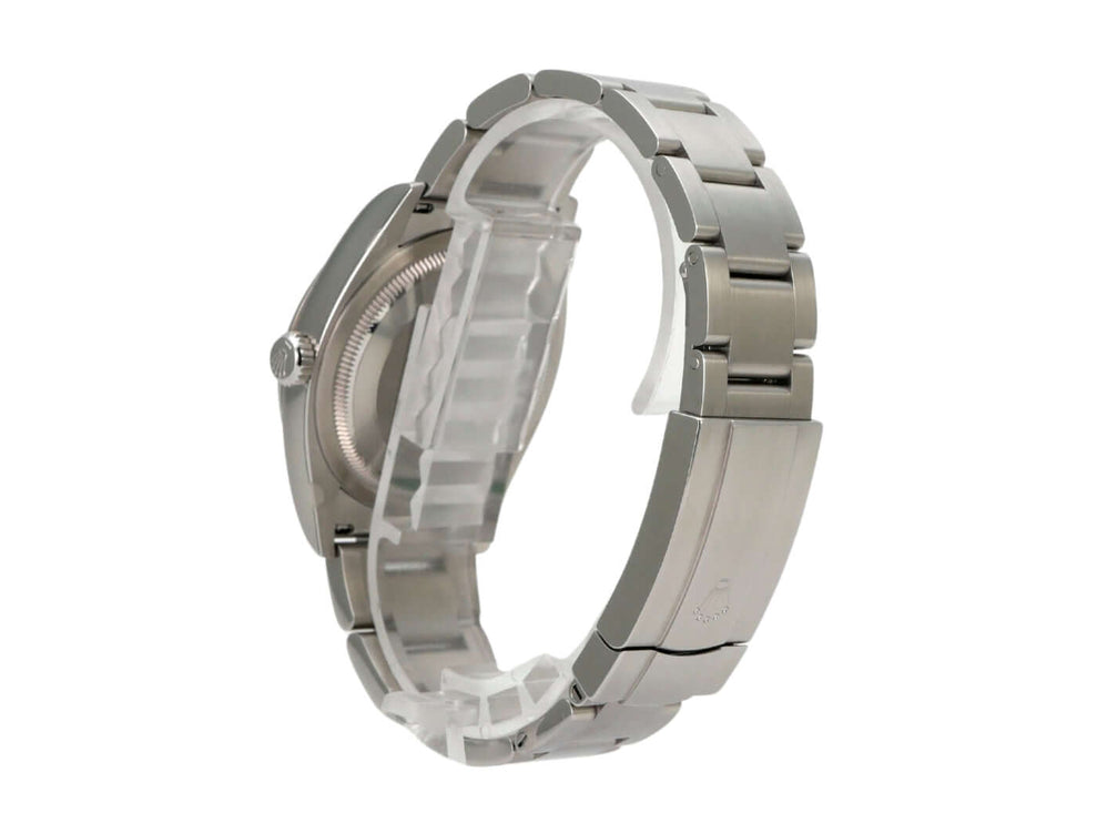 Rolex Oyster Perpetual 36 126000 Tiffany Blau Armband aus Edelstahl von der Seite