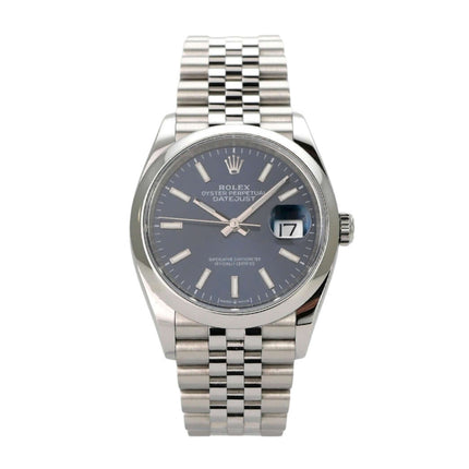 Rolex Datejust 36 Oystersteel 126200 Blau Jubile-Band mit blauem Zifferblatt und Edelstahlarmband