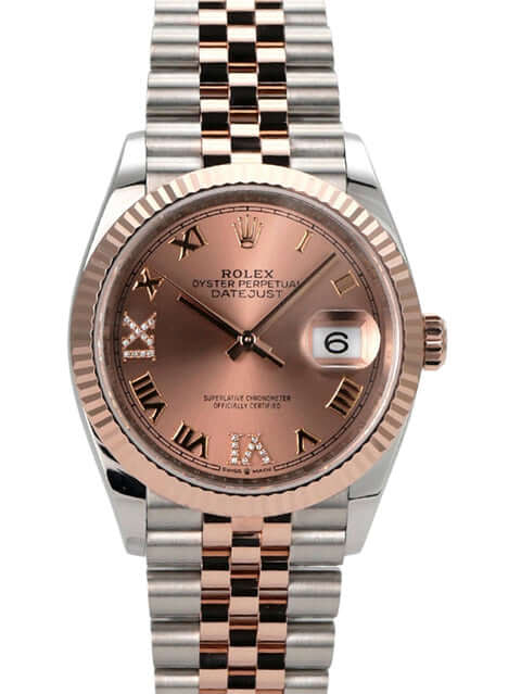 Rolex Datejust 36 126231 Pink Römisch Diamant Jubile-Band mit Roséfarbenem Zifferblatt und Jubile Armband