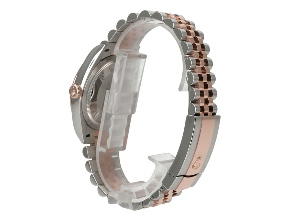 Rolex Datejust 36 126231 Pink Römisch Diamant Jubile-Band Detailansicht des Jubile-Armbands und Gehäuses