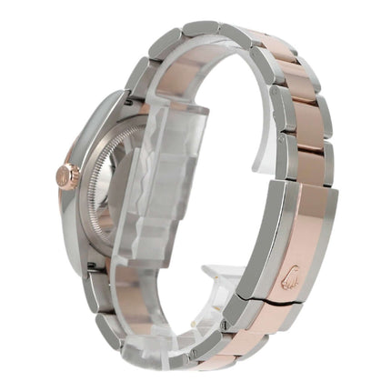Rolex Datejust 36 mit Oystersteel und Everose-Gold Armband, seitliche Ansicht des Uhrenarmbands