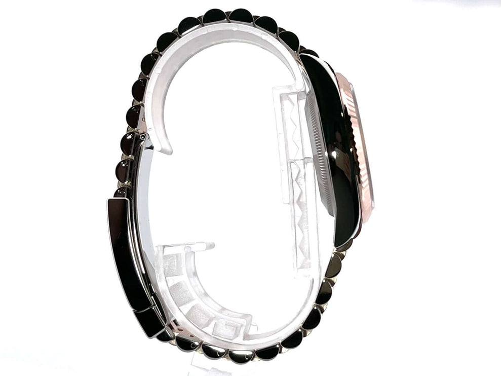 Rolex Datejust 36 Oystersteel Everose-Gold 126231 Seitenansicht Uhrband und Gehäuse von 2022