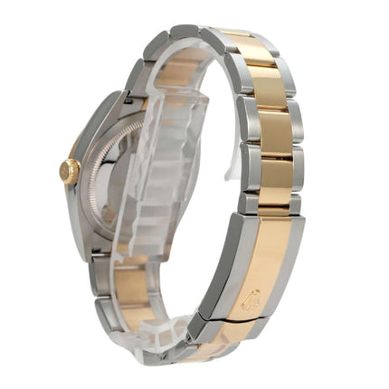 Rolex Datejust 36 Oystersteel Gelbgold 126233 Champagner, Seitenansicht mit Oyster-Armband