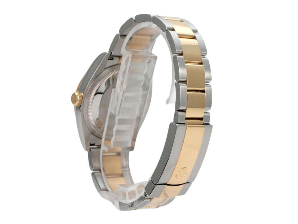 Rolex Datejust 36 Oystersteel Gelbgold 126233 Champagner, Seitenansicht mit Oyster-Armband