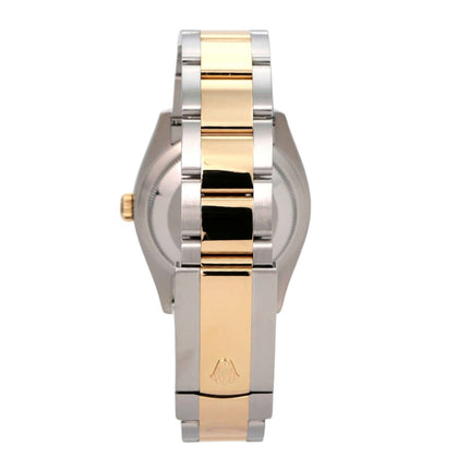 Rolex Datejust 36 Oystersteel Gelbgold 126233 Champagner, Seitenansicht mit Oyster-Armband