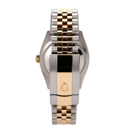 Rolex Datejust 36 126233 Champagner Diamant Jubile-Band mit Edelstahl- und Gelbgold-Armband Rückansicht