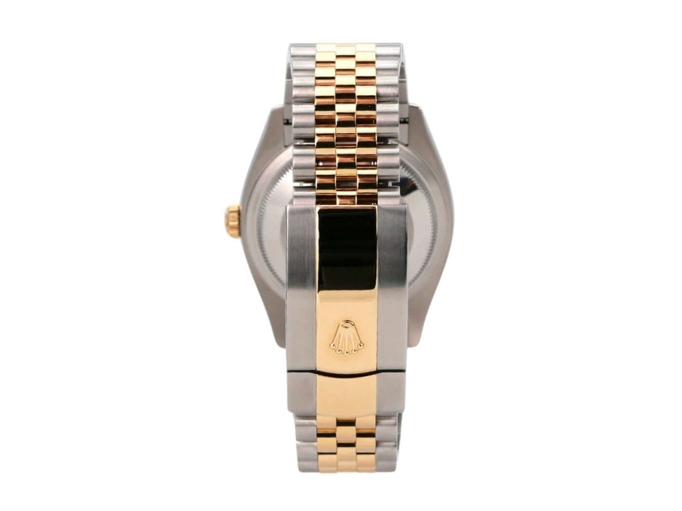 Rolex Datejust 36 Oystersteel Gelbgold 126233 Golden Palmenmuster Jubile-Band Armbandansicht von hinten