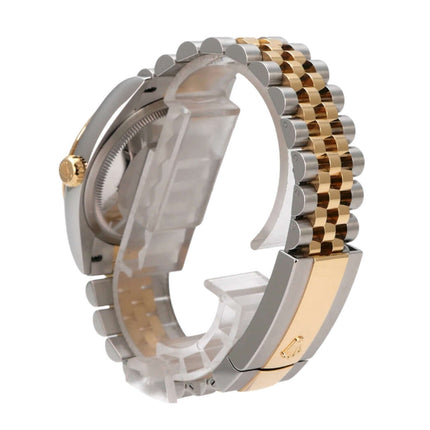Rolex Datejust 36 Armband aus Edelstahl und 18 kt Gelbgold mit Faltschließe, geriffeltes Designdetail.