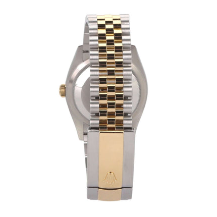 Rolex Datejust 36 Oystersteel Gelbgold 126233 Golden Riffel Jubile-Band, Rückansicht mit Jubilé-Armband