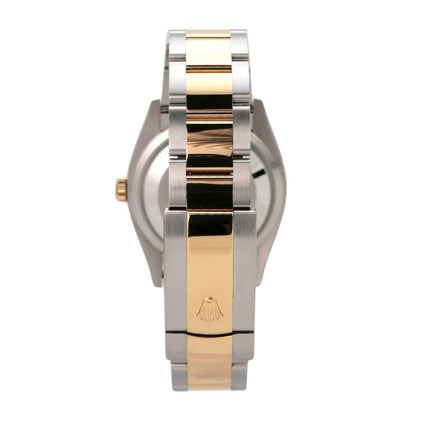 Rolex Datejust 36 Oystersteel Gelbgold 126233 Schwarz Diamant mit Edelstahl- und Gelbgold-Armband.