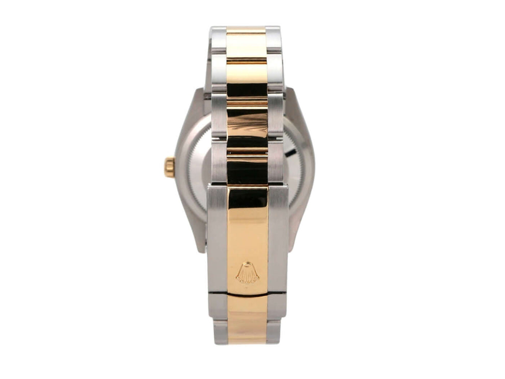 Rolex Datejust 36 Oystersteel Gelbgold 126233 Schwarz Diamant mit Edelstahl- und Gelbgold-Armband.