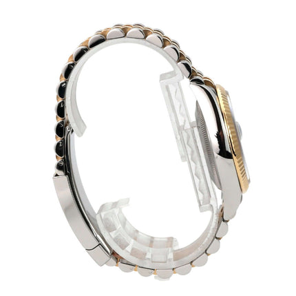 Rolex Datejust 36 126233 Schwarz Diamant Jubile-Band mit Edelstahl- und Gelbgoldarmband seitlich