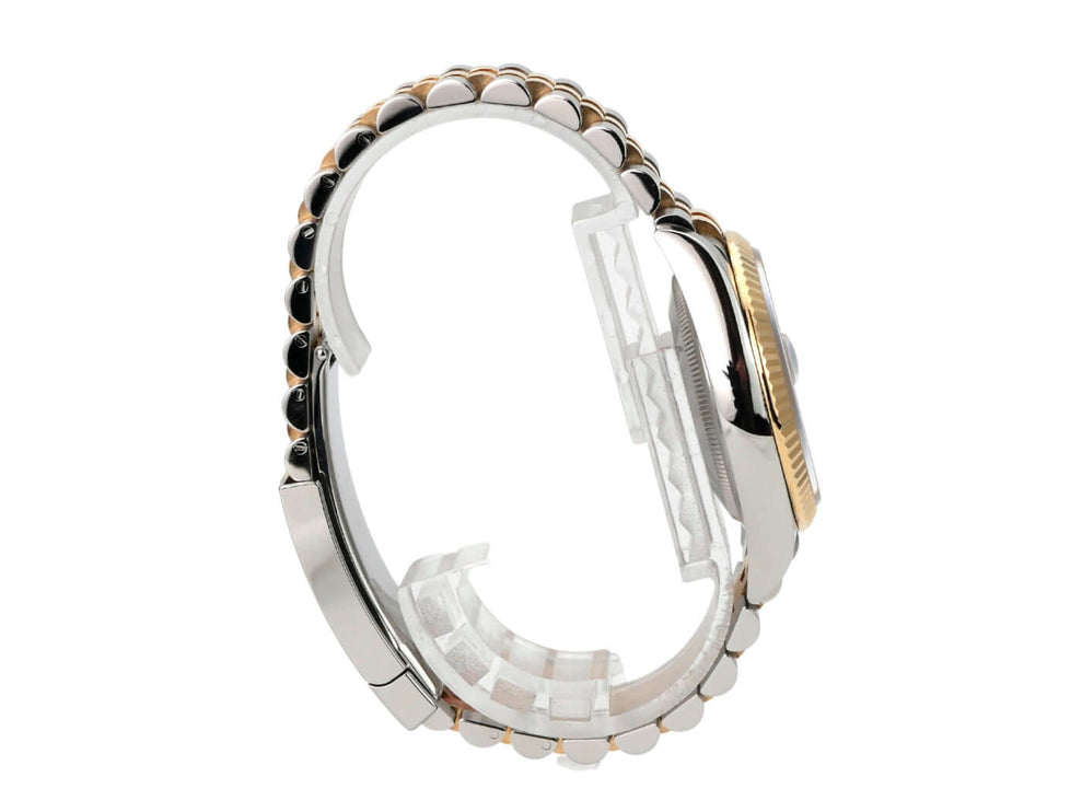 Rolex Datejust 36 126233 Schwarz Diamant Jubile-Band mit Edelstahl- und Gelbgoldarmband seitlich