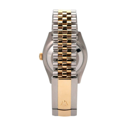 Rolex Datejust 36 126233 Schwarz Diamant Jubile-Band mit Jubilé Armband aus Edelstahl und Gelbgold.