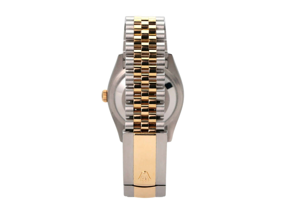 Rolex Datejust 36 126233 Schwarz Diamant Jubile-Band mit Jubilé Armband aus Edelstahl und Gelbgold.