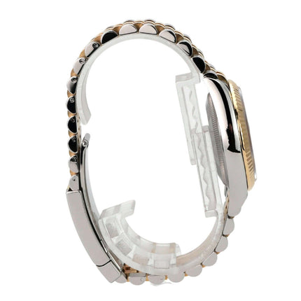 Rolex Datejust 36 126233 Schwarz Diamant Jubile-Band seitliche Ansicht mit Jubilé-Armband