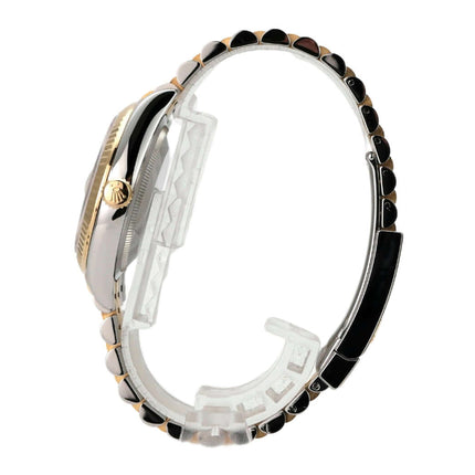 Rolex Datejust 36 Edelstahl Gold 126233 Silber R Diamant Jubile-Band seitliche Ansicht des Armbands und Gehäuses