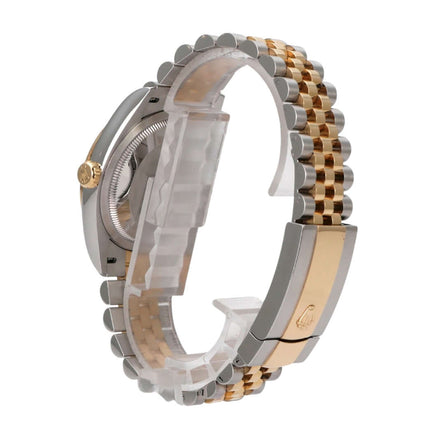 Rolex Datejust 36 Edelstahl Gold 126233 Silber R Diamant Jubile-Band seitliche Ansicht des Armbands.