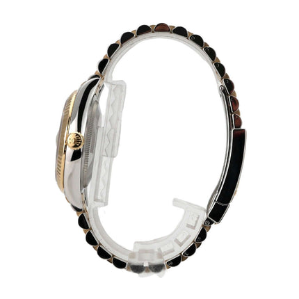 Rolex Datejust 36 Edelstahl Gold 126233 Silber R Diamant Jubile-Band Uhr mit poliertem Gehäuse und Bicolor-Armband