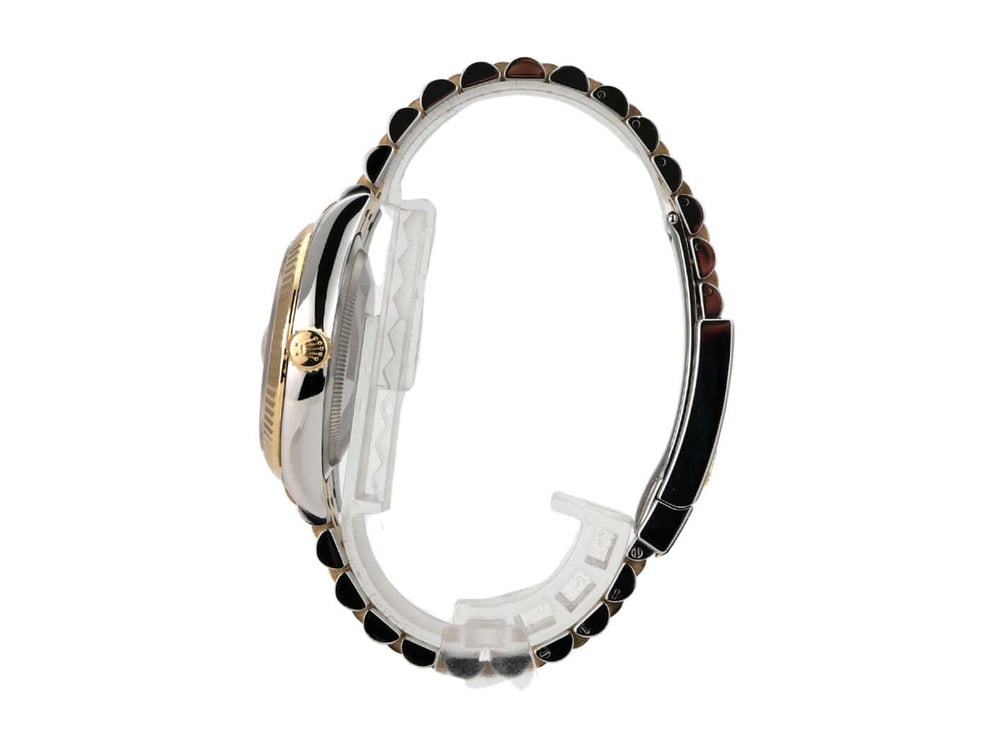 Rolex Datejust 36 Edelstahl Gold 126233 Silber R Diamant Jubile-Band Uhr mit poliertem Gehäuse und Bicolor-Armband