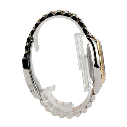 Rolex Datejust 36 Edelstahl Gold 126233 Silber R Diamant Jubile-Band seitliche Ansicht des Armbands und Gehäuses